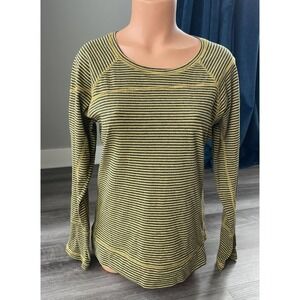 lur Sustainable Striped Yellow Gray Top S Long Sleeve Recycled Shirt A9